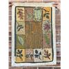 Image 2 : Antique Primitive Leaves Blocks Hooked Rug
