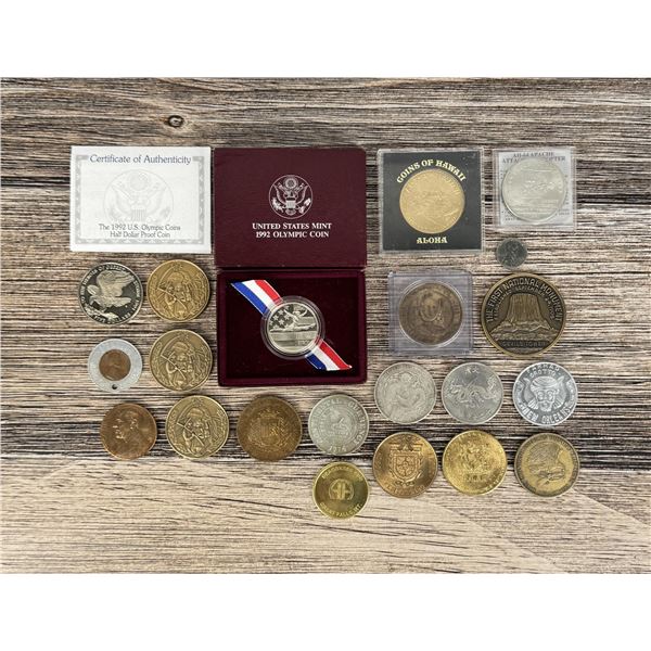 Collection of Assorted Coins Tokens