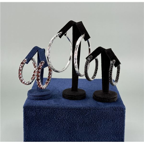 Sterling Silver Spinel Garnet Earrings