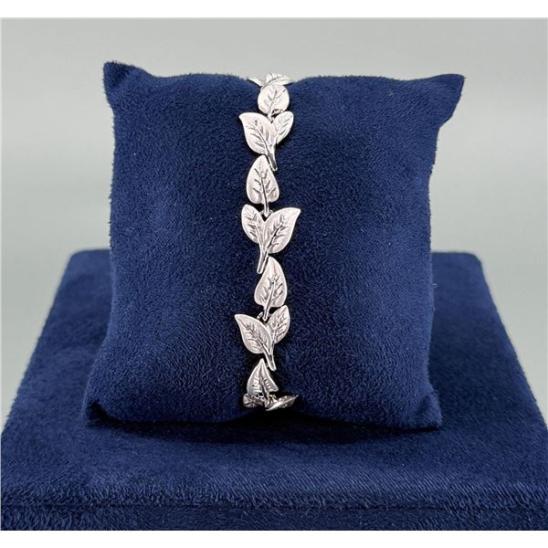 Sterling Silver Leaf Bracelet