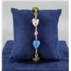 Image 1 : Sterling Silver Blown Glass Heart Bracelet