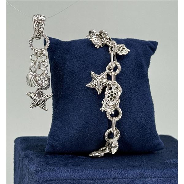 Sarda Sterling Silver Bracelet and Pendant