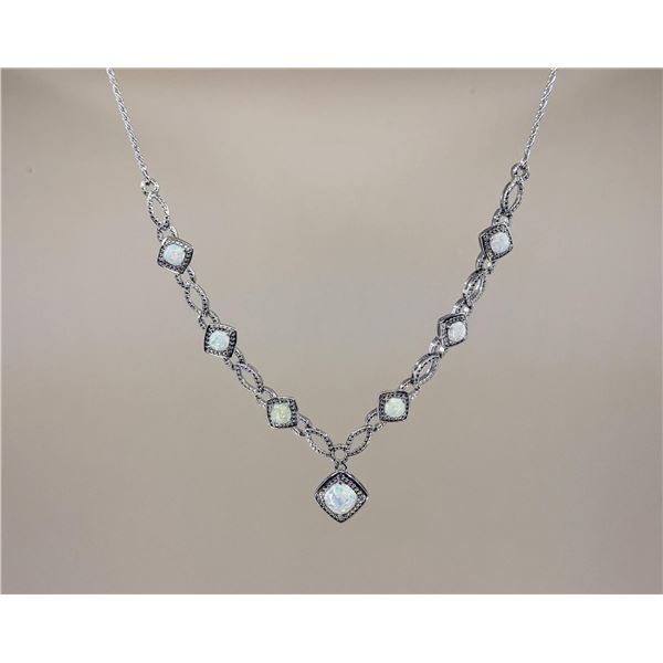 Bella Luce Blue Opal Sterling Silver Necklace