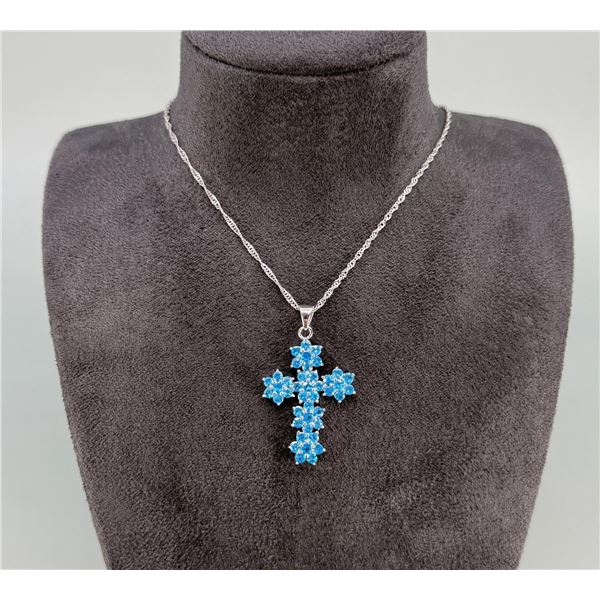 Bella Luce Blue Topaz Cross Sterling Necklace