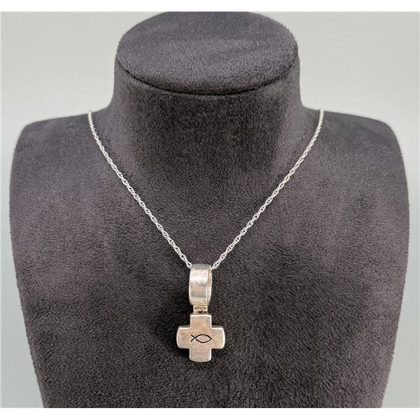 Silpada Ichthus Cross Sterling Silver Necklace