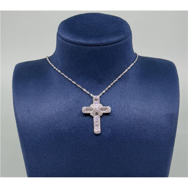 Bella Luce Sterling Silver Cross Necklace