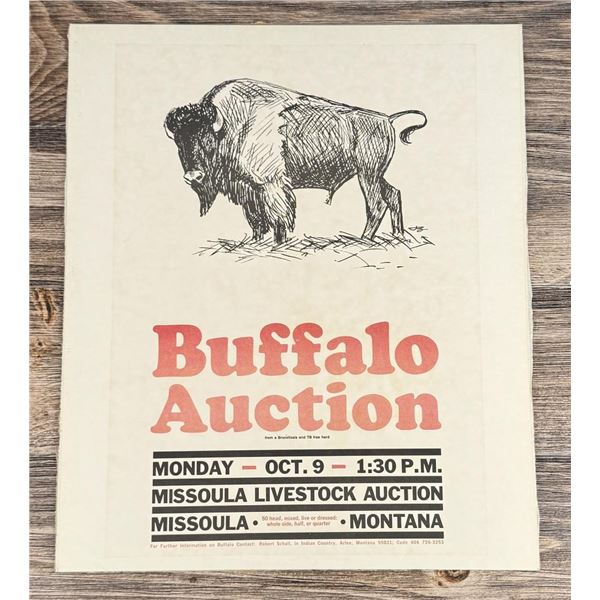 Missoula Montana Buffalo Auction Poster
