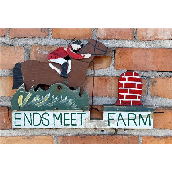 Folk Art Ends Meet Farm Horse Whirly Gig