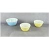 Image 2 : Pyrex Blue Yellow Strip Mixing Bowls