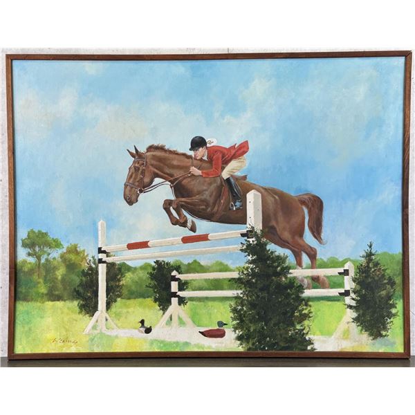 The Hun Show Jumping Horse Oil Painting