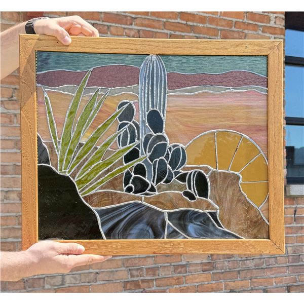 Desert Sunset Stained Glass Window