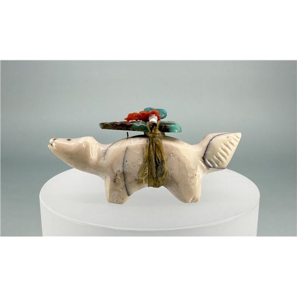 Edna Leki Zuni Carved Stone Wolf Fetish