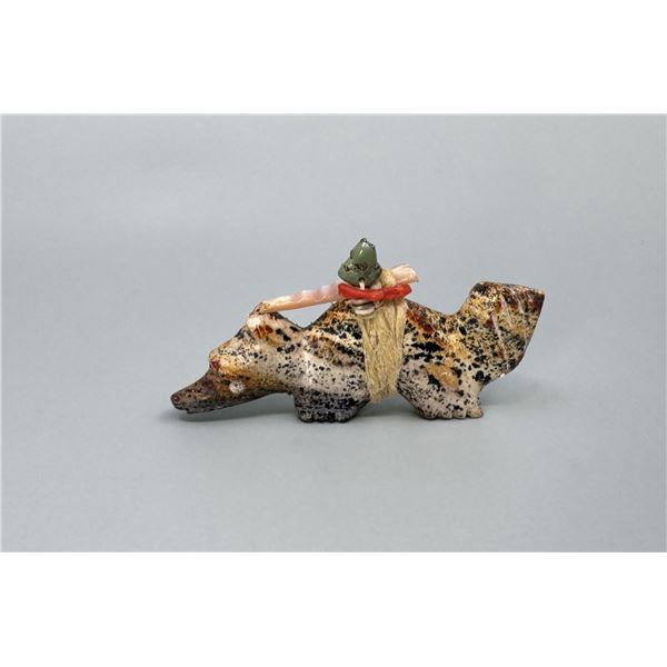 Edna Leki Zuni Carved Stone Wolf Fetish