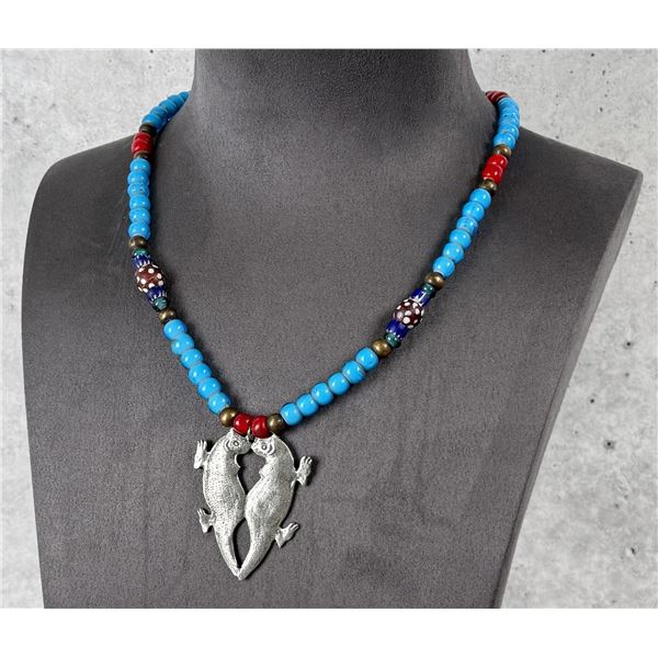 Hudsons Bay Blue White Heart Trade Beads