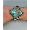 Image 1 : Running Bear Navajo Sterling Turquoise Bracelet