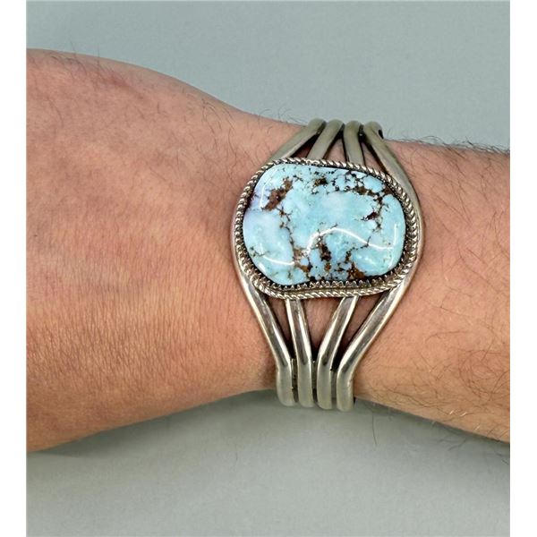 Tim Guerro Navajo Sterling Turquoise Cuff Bracelet