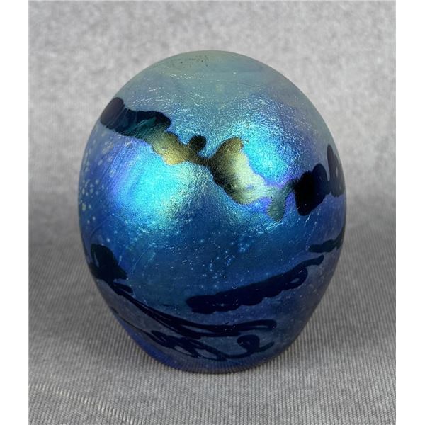 1988 Patricia Art Glass Iridescent Paperweight