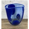 Image 2 : Art Glass Blue Polka Dot Vase