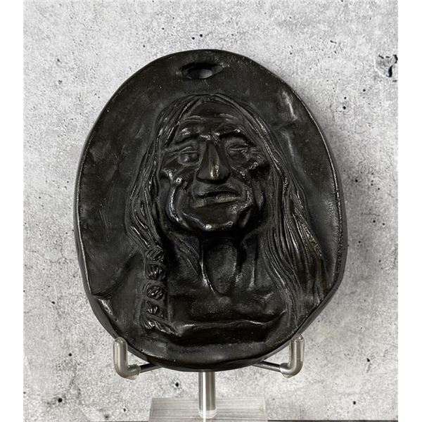 Charles M Russell Montana Indian Plaque Bronze