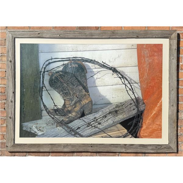 Huge Print of Cowboy Boots & Barb Wire