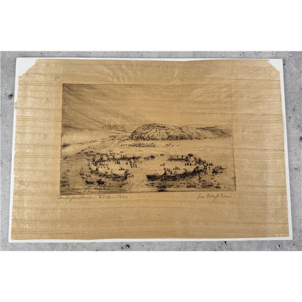 Lin Hopkins Independence Rock Etching