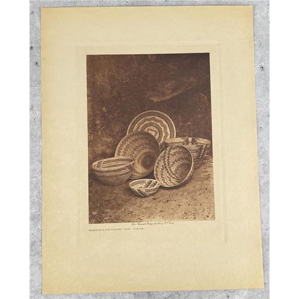 Edward Curtis Photogravure Baskets Painted Cave