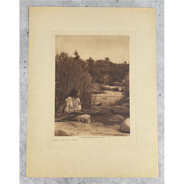 Edward Curtis Photogravure Among the Tules