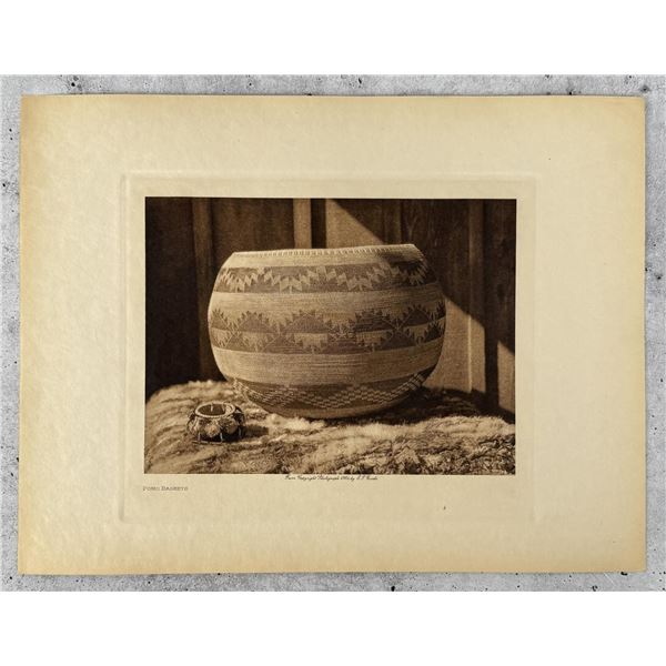 Edward Curtis Photogravure Pomo Baskets