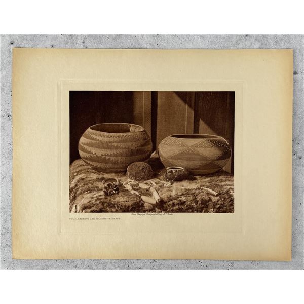 Edward Curtis Photogravure Pomo Baskets Mesquite