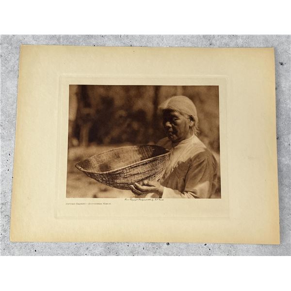 Edward Curtis Photogravure Sifting Basket Miwok
