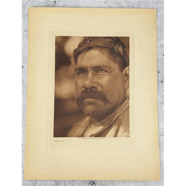 Edward Curtis Photogravure A Maidu Man