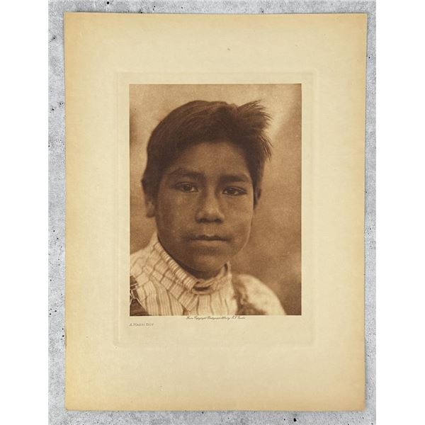 Edward Curtis Photogravure A Maidu Boy
