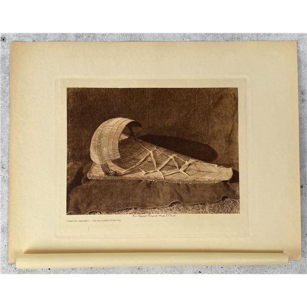 Edward Curtis Photogravure Cradle Basket Yokuts