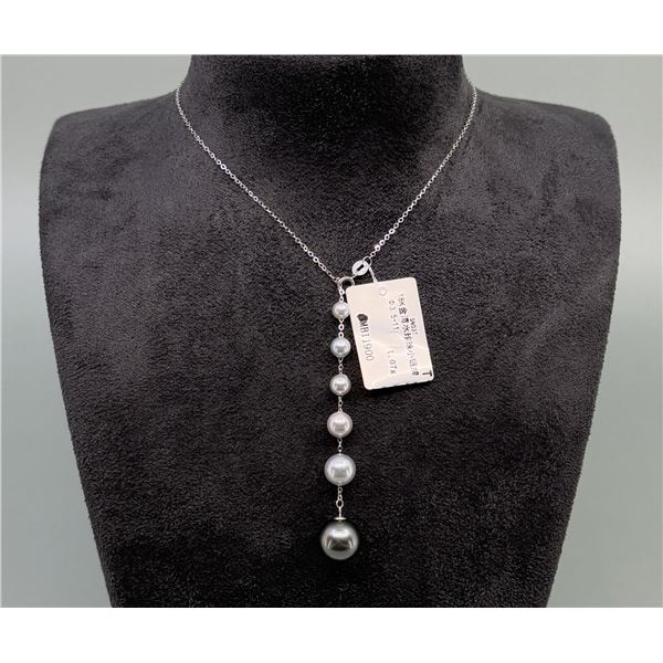 18K White Gold Akoya & Tahitian Pearl Necklace
