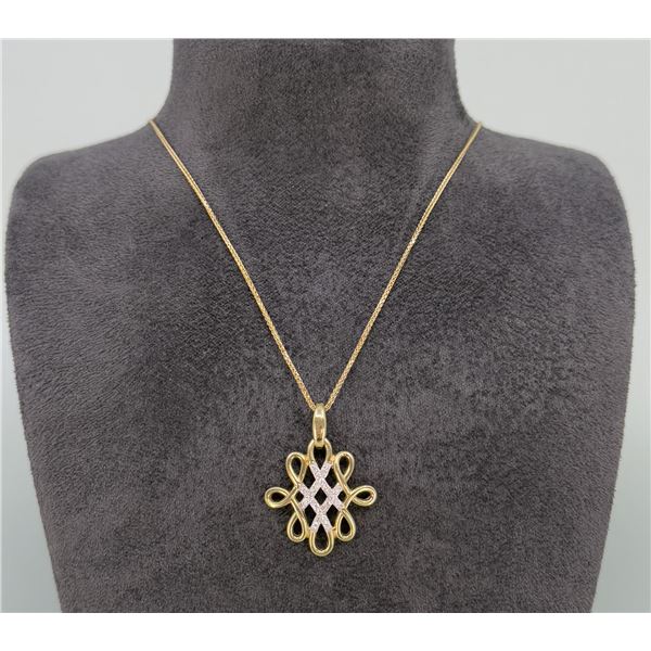 14K Gold & Diamond Knot Necklace
