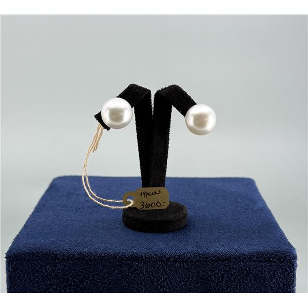 14K Gold 13mm South Sea Pearl Earrings