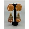 Image 1 : Amber and Peridot Clip On Earrings