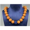 Image 1 : Chinese Butterscotch Amber Lapis Lazuli Necklace