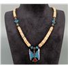 Image 1 : Zuni Heishi Peyote Bird Turquoise Necklace