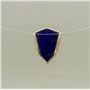 Image 2 : 14K Gold Lapis Intarsia Inlaid Pendant