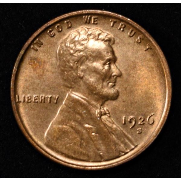 1926-S LINCOLN CENT CH/GEM BU RB