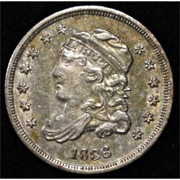 1836 BUST HALF DIME AU/BU