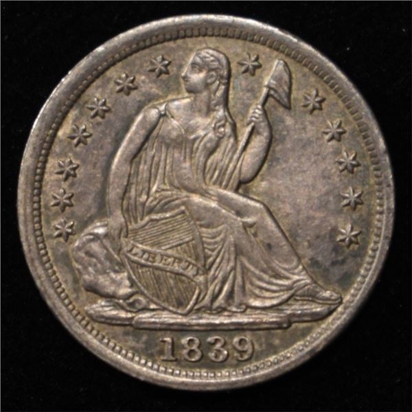 1839 SEATED LIBERTY HALF DIME BU