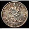 Image 1 : 1877-CC SEATED LIBERTY DIME AU/BU