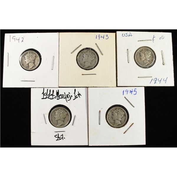 (5) MERCURY DIMES