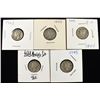 Image 1 : (5) MERCURY DIMES