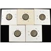Image 2 : (5) MERCURY DIMES