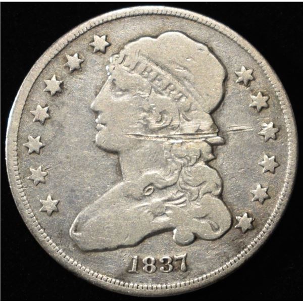 1837 BUST QUARTER VF SCRATCHED