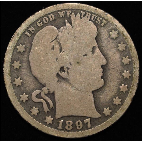 1897-O BARBER QUARTER VG