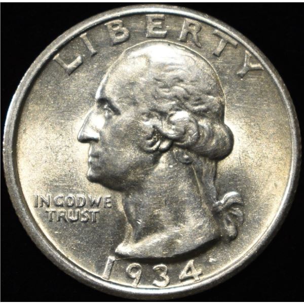 1934-D WASHINGTON QUARTER BU